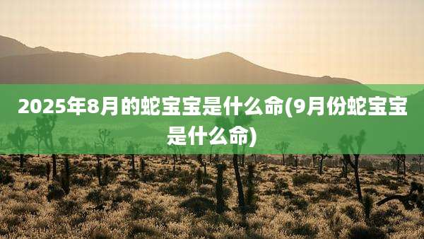 2025年8月的蛇宝宝是什么命(9月份蛇宝宝是什么命)