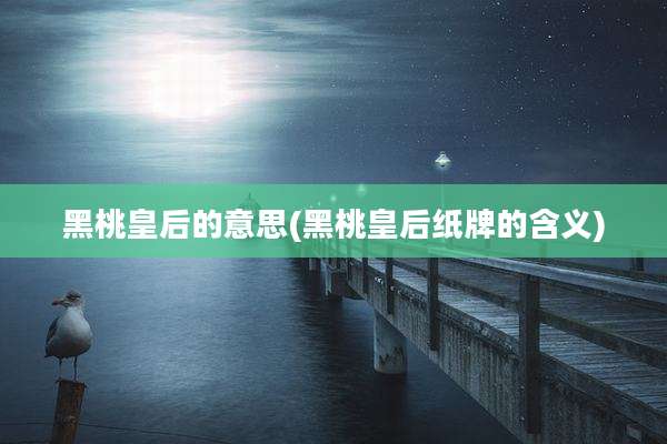 黑桃皇后的意思(黑桃皇后纸牌的含义)