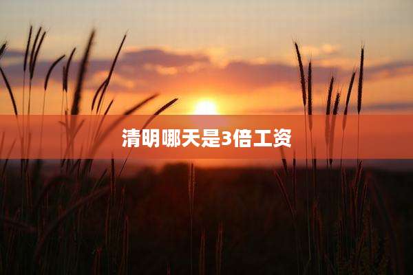 清明哪天是3倍工资