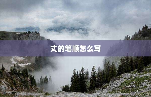 丈的笔顺怎么写
