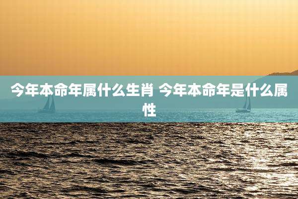 今年本命年属什么生肖 今年本命年是什么属性