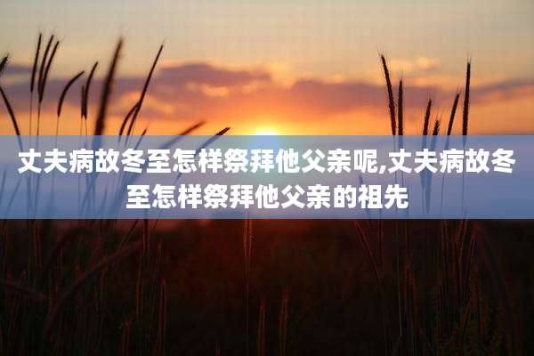 丈夫病故冬至怎样祭拜他父亲呢,丈夫病故冬至怎样祭拜他父亲的祖先