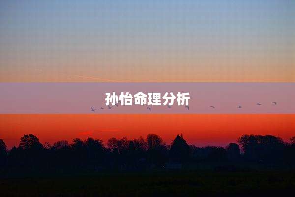 孙怡命理分析