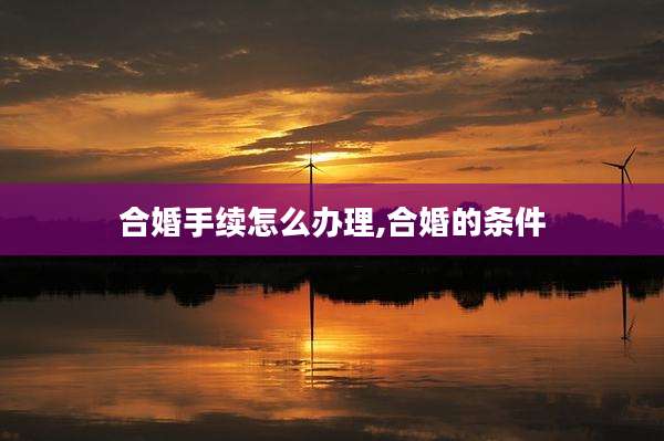 合婚手续怎么办理,合婚的条件