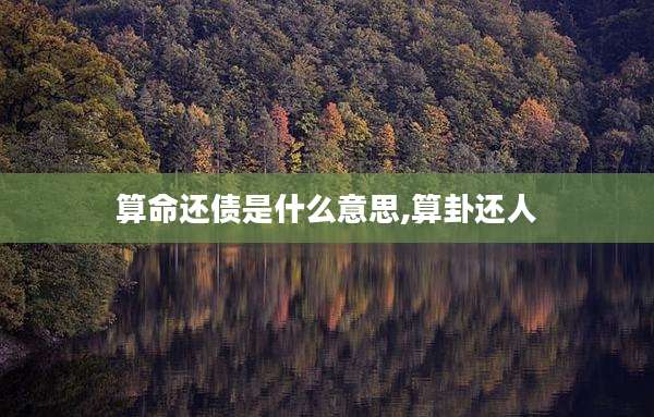 算命还债是什么意思,算卦还人