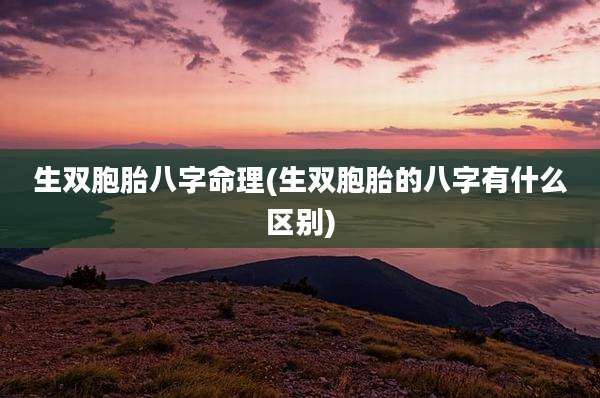 生双胞胎八字命理(生双胞胎的八字有什么区别)