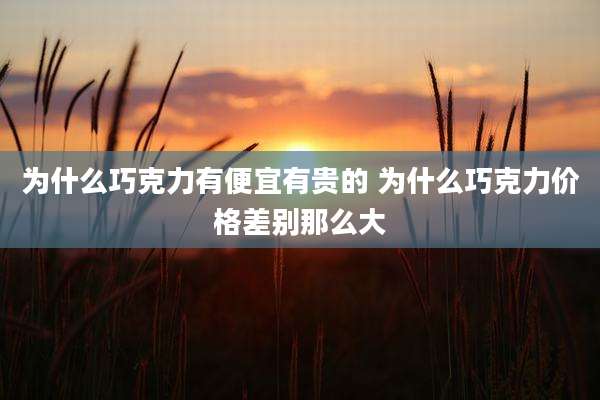 为什么巧克力有便宜有贵的 为什么巧克力价格差别那么大