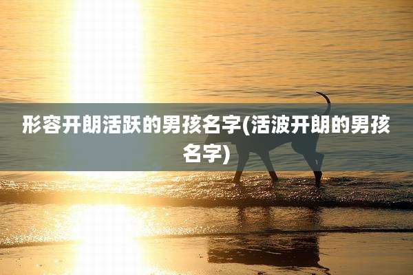 形容开朗活跃的男孩名字(活波开朗的男孩名字)