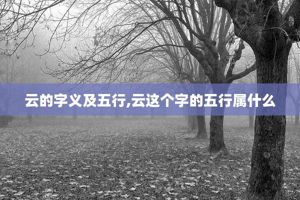 云的字义及五行,云这个字的五行属什么