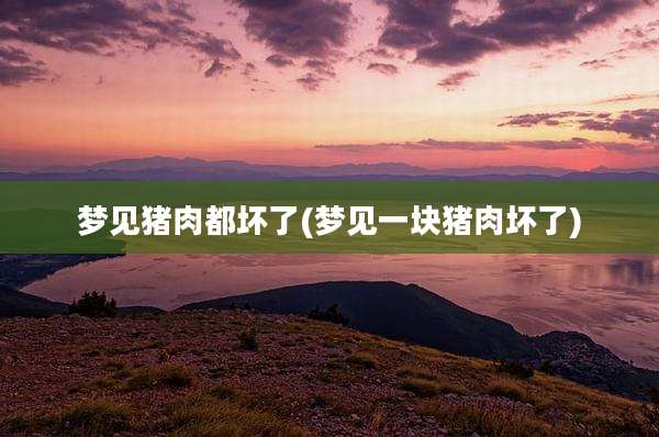 梦见猪肉都坏了(梦见一块猪肉坏了)