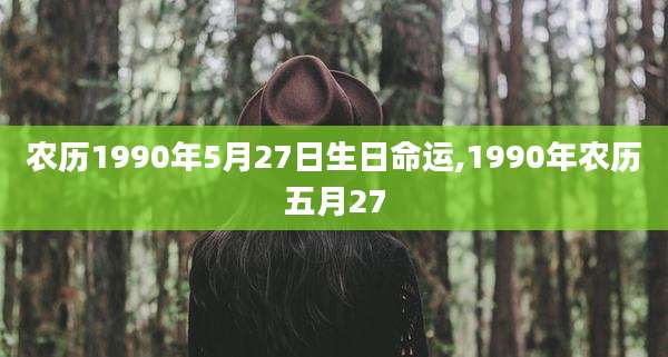农历1990年5月27日生日命运,1990年农历五月27