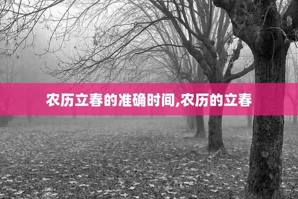 农历立春的准确时间,农历的立春