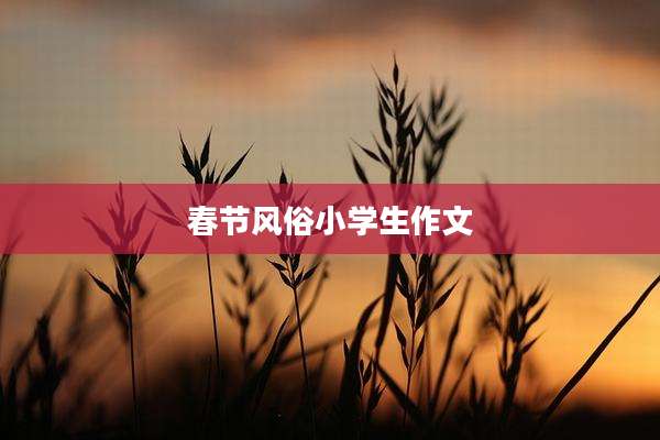 春节风俗小学生作文