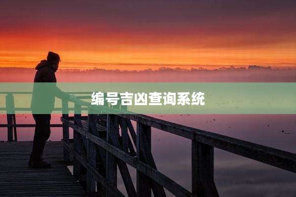 编号吉凶查询系统