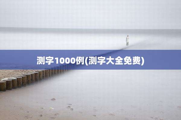 测字1000例(测字大全免费)