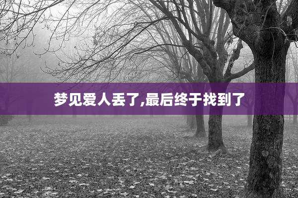 梦见爱人丢了,最后终于找到了