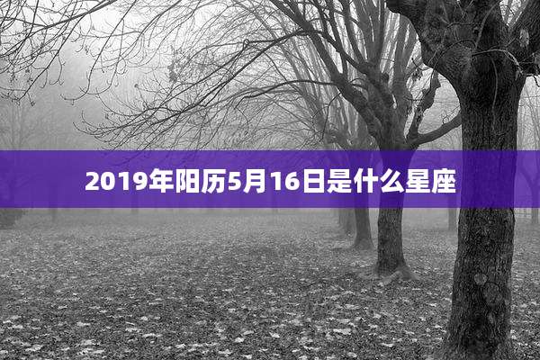 2019年阳历5月16日是什么星座