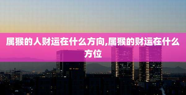 属猴的人财运在什么方向,属猴的财运在什么方位