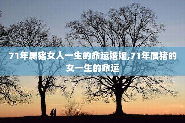 71年属猪女人一生的命运婚姻,71年属猪的女一生的命运