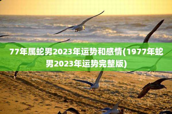 77年属蛇男2023年运势和感情(1977年蛇男2023年运势完整版)