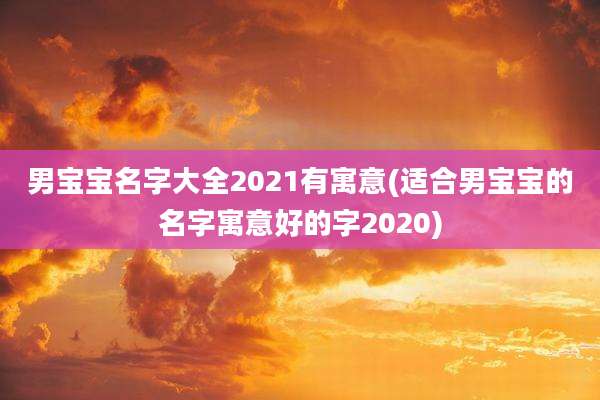 男宝宝名字大全2021有寓意(适合男宝宝的名字寓意好的字2020)