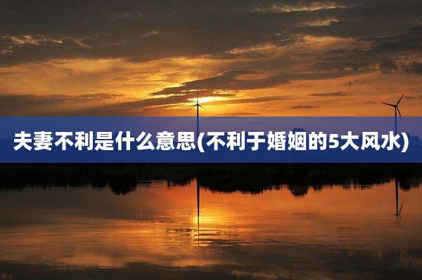 夫妻不利是什么意思(不利于婚姻的5大风水)