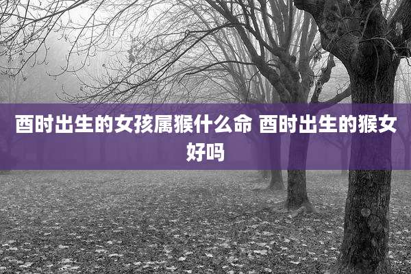 酉时出生的女孩属猴什么命 酉时出生的猴女好吗
