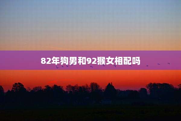 82年狗男和92猴女相配吗