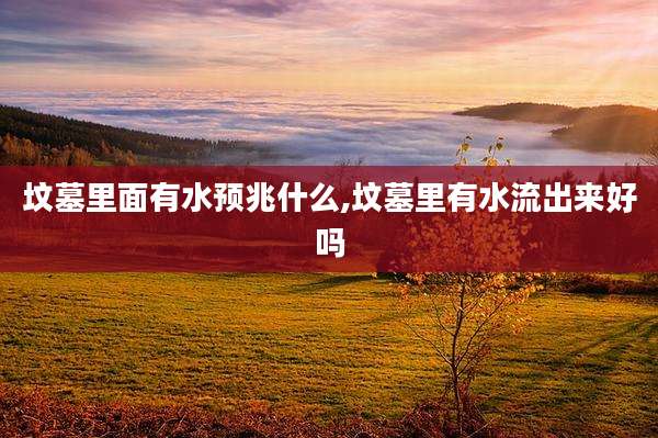坟墓里面有水预兆什么,坟墓里有水流出来好吗