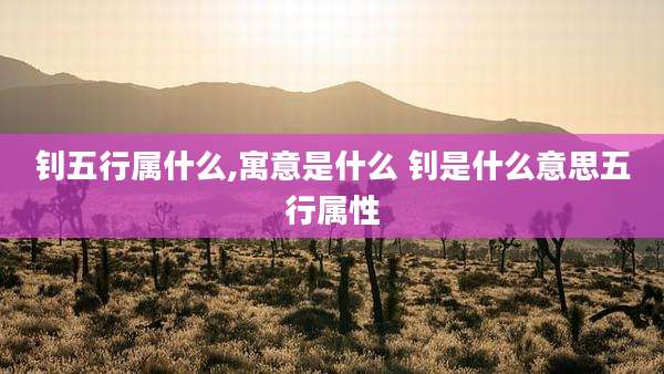 钊五行属什么,寓意是什么 钊是什么意思五行属性