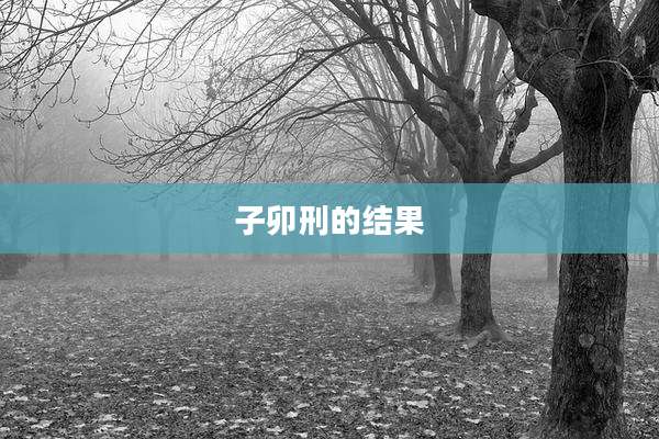 子卯刑的结果
