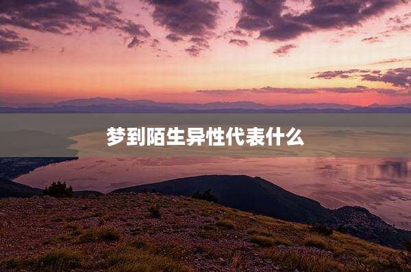 梦到陌生异性代表什么