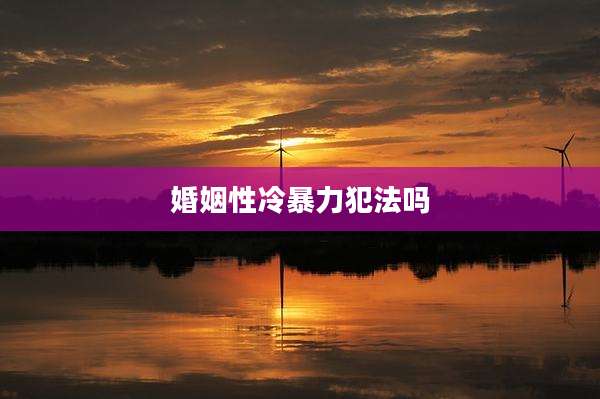 婚姻性冷暴力犯法吗