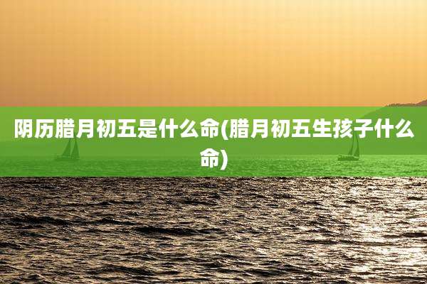 阴历腊月初五是什么命(腊月初五生孩子什么命)