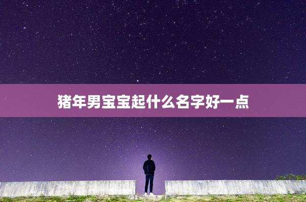 猪年男宝宝起什么名字好一点