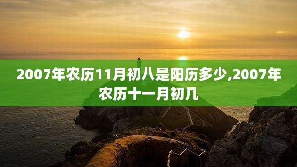 2007年农历11月初八是阳历多少,2007年农历十一月初几