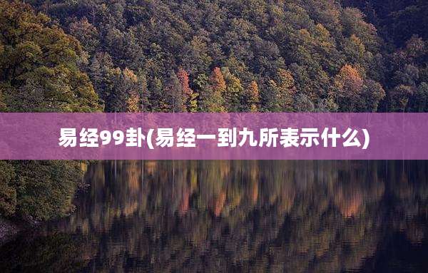 易经99卦(易经一到九所表示什么)