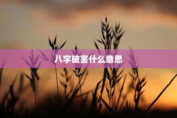 八字破害什么意思