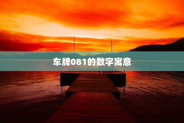 车牌081的数字寓意