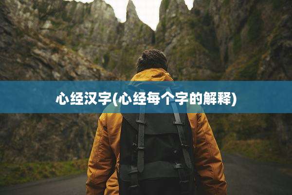 心经汉字(心经每个字的解释)