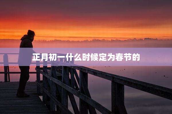 正月初一什么时候定为春节的