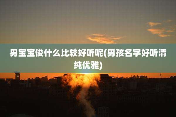 男宝宝俊什么比较好听呢(男孩名字好听清纯优雅)