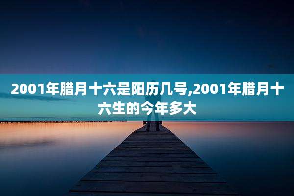 2001年腊月十六是阳历几号,2001年腊月十六生的今年多大
