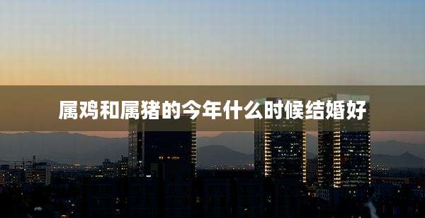 属鸡和属猪的今年什么时候结婚好