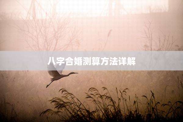 八字合婚测算方法详解