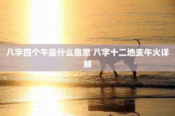 八字四个午是什么意思 八字十二地支午火详解
