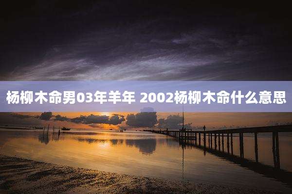 杨柳木命男03年羊年 2002杨柳木命什么意思