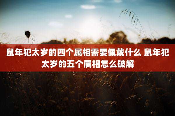 鼠年犯太岁的四个属相需要佩戴什么 鼠年犯太岁的五个属相怎么破解