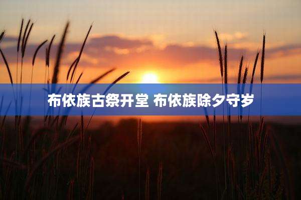 布依族古祭开堂 布依族除夕守岁