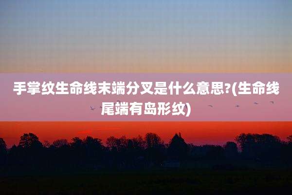 手掌纹生命线末端分叉是什么意思?(生命线尾端有岛形纹)
